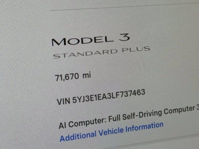2020 Tesla Model 3 Standard Range Plus