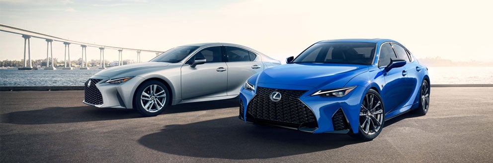 Lexus IS shown in Iridium and Lexus IS F SPORT shown in Ultrasonic Blue Mica 2.0. Sheehy Lexus of Annapolis in Annapolis MD