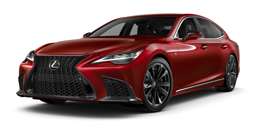 Exterior of the Lexus LS F SPORT shown in Matador Red Mica | Sheehy Lexus of Annapolis in Annapolis MD