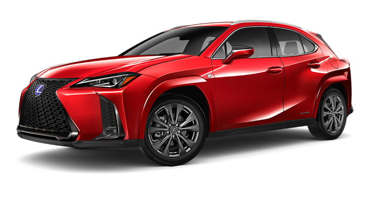 Exterior of the Lexus UX Hybrid F SPORT shown in Redline. | Sheehy Lexus of Annapolis in Annapolis MD